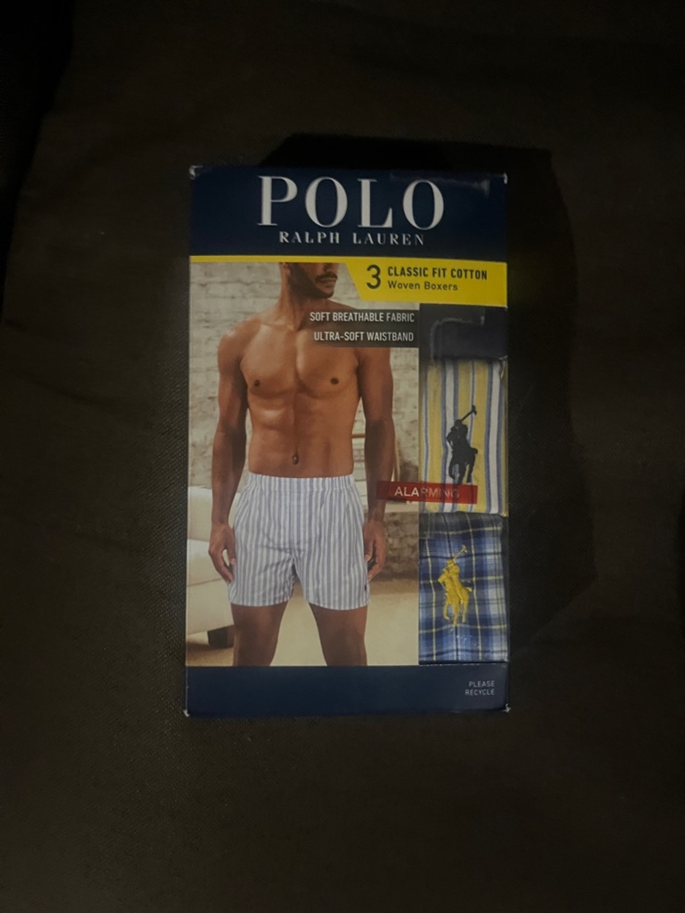 Polo classic Fit cotton woven boxers 3 pack